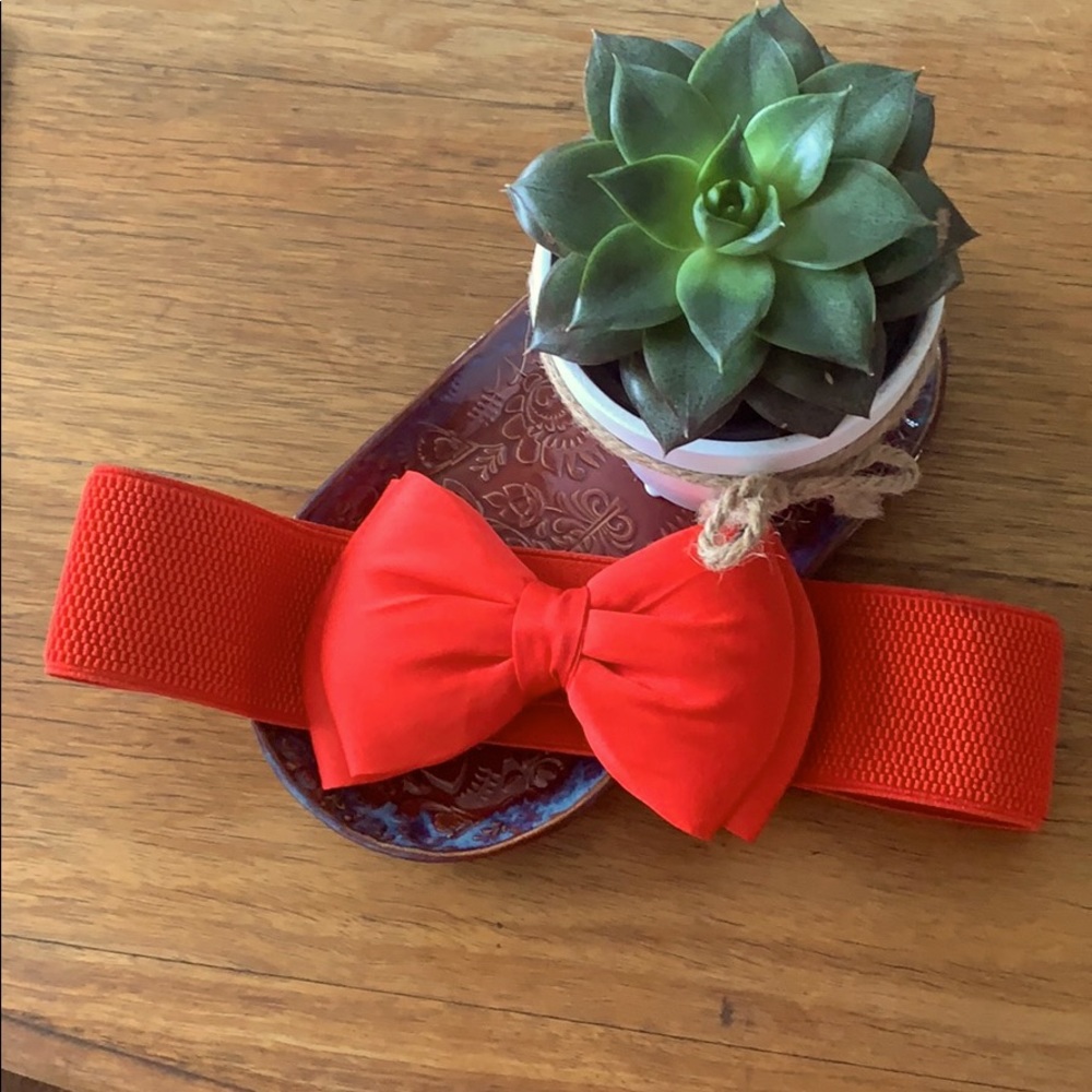 2 for 15! Vintage Inspired Red Bow Belt